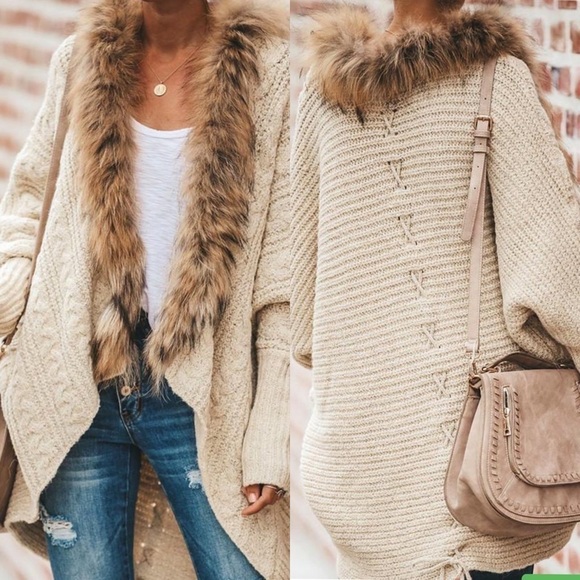 ANAMA trendy cocoon/Batwing style open front cardigan sweater. P size M/L - Picture 4 of 13